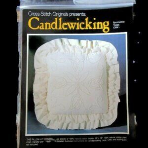 Candlewicking Cross-Stitch Symmetrical Tulips Embroidery Pillow Kit CWK-8 New